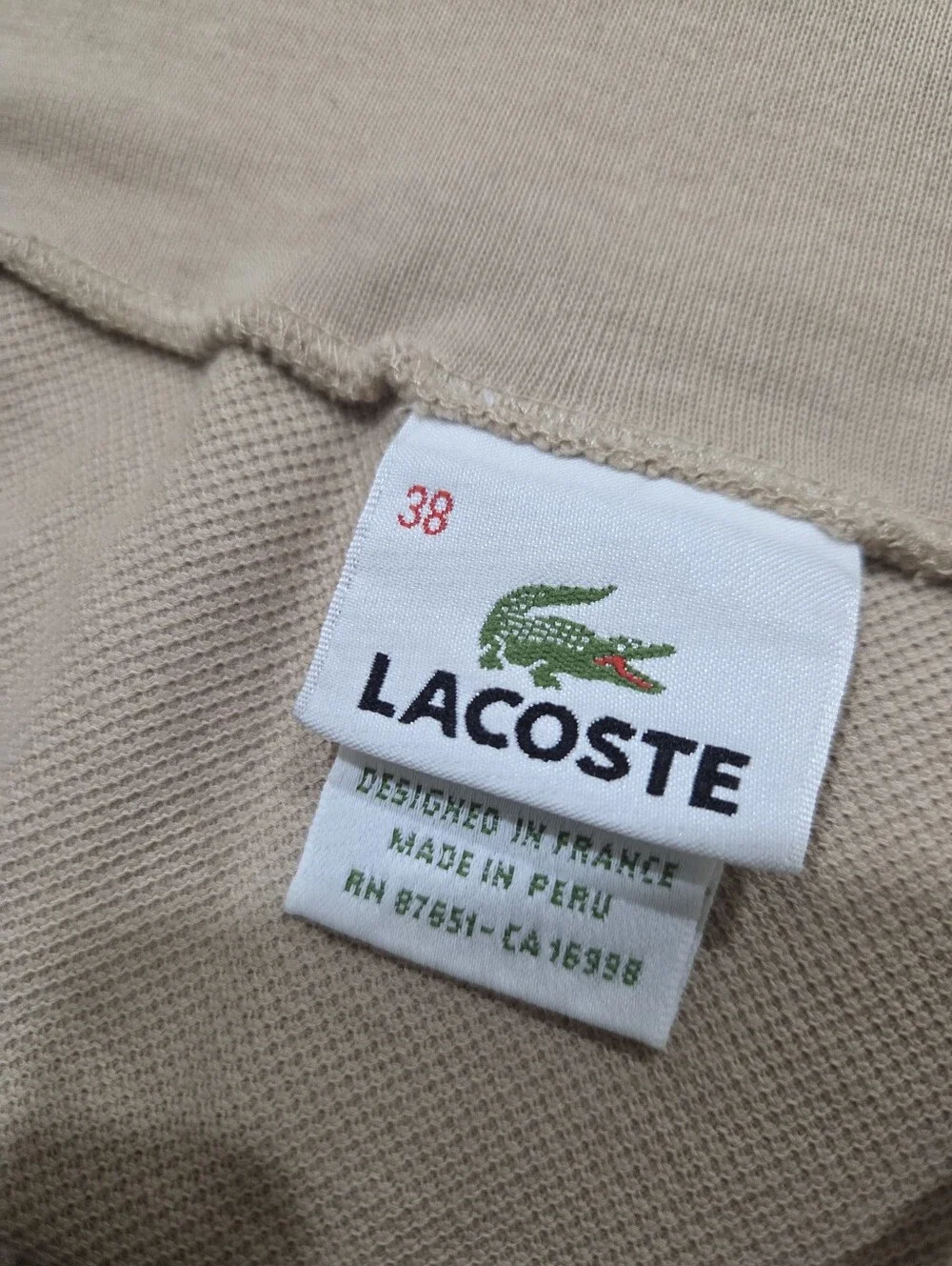 Lacoste Pique Tennis Skirt Beige High Rise A-Line Size 38 / US M - Picture 9 of 13